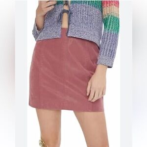 Free People Modern Femme Vegan Suede Skirt In Pressed Flowers - Size 10
